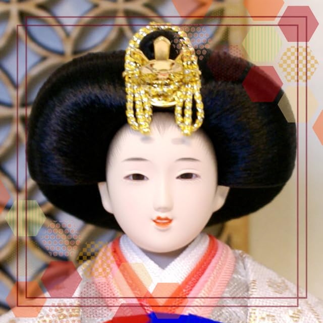 藤翁作　雛人形親王飾り半円形アクリルケース・間口約５０×奥行約２８×高さ約２７㎝ 藤翁作 雛人形親王飾り半円形アクリルケース・間口約50×奥行約